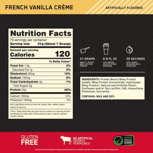 GOLD STD 100% WHEY 5 Lb+